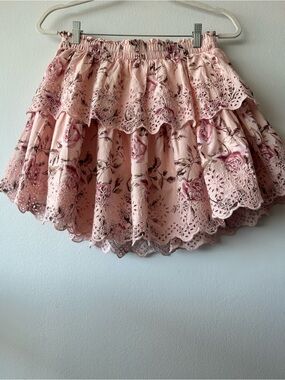 Gap × Loveshackfancy Floral Flippy Skirt Eyelet Embroidery